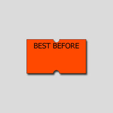 Load image into Gallery viewer, 'Best Before' Freezer Grade 21X12mm Fluoro Red Labels - Get Labels