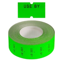 Load image into Gallery viewer, 'Use BY' Freezer Grade 21x12mm Fluoro Green Labels - Get Labels