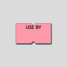 Load image into Gallery viewer, 'Use By' Freezer Grade 21x12mm Pink Labels - Get Labels