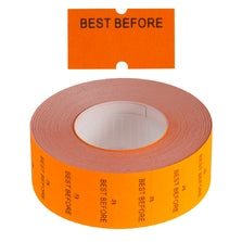 'Best Before' Freezer Grade 21X12mm Fluoro Orange Labels - Get Labels