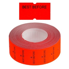 'Best Before' Freezer Grade 21X12mm Fluoro Red Labels - Get Labels