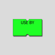 Load image into Gallery viewer, &#39;Use BY&#39; Freezer Grade 21x12mm Fluoro Green Labels - Get Labels
