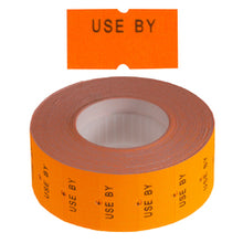 Load image into Gallery viewer, &#39;Use By&#39; Freezer Grade 21x12mm Fluoro Orange Labels - Get Labels

